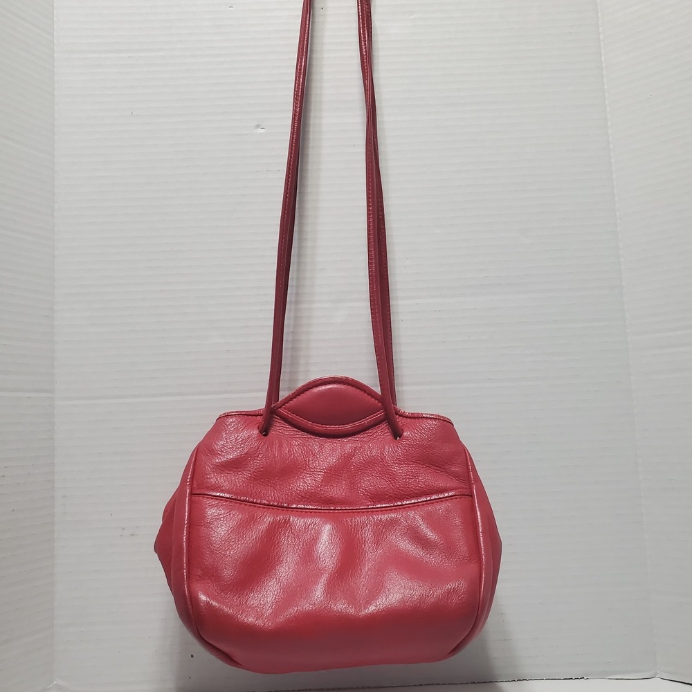 Vintage‎ Jo Ann Red Leather Crossbody bag Purse 80s Made In USA